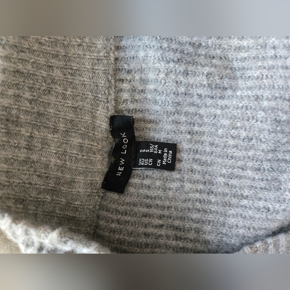 Gray Ribbed Open Cardigan - Picture 4 of 4